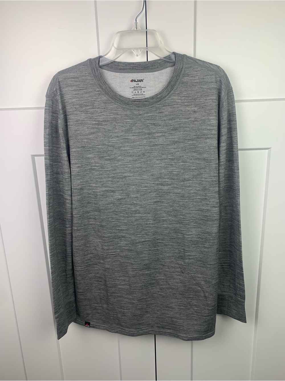 Pajar Men’s L Gray Crewneck Layering Shirt Long Sleeve Merino Knit base